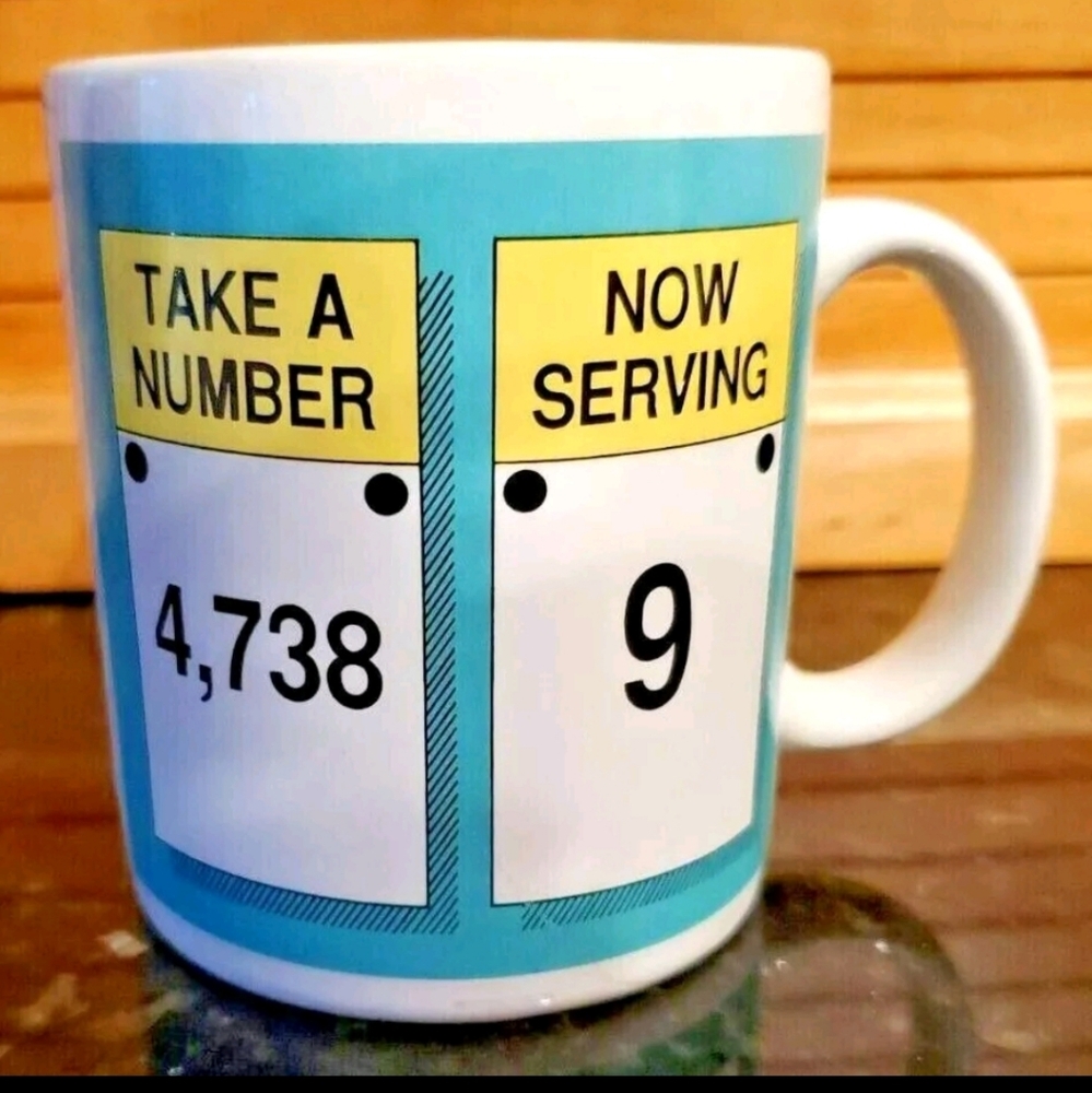 Take a Number Mug from Shoebox Greetings/Hallmark 1988 10 Oz Pre-owned